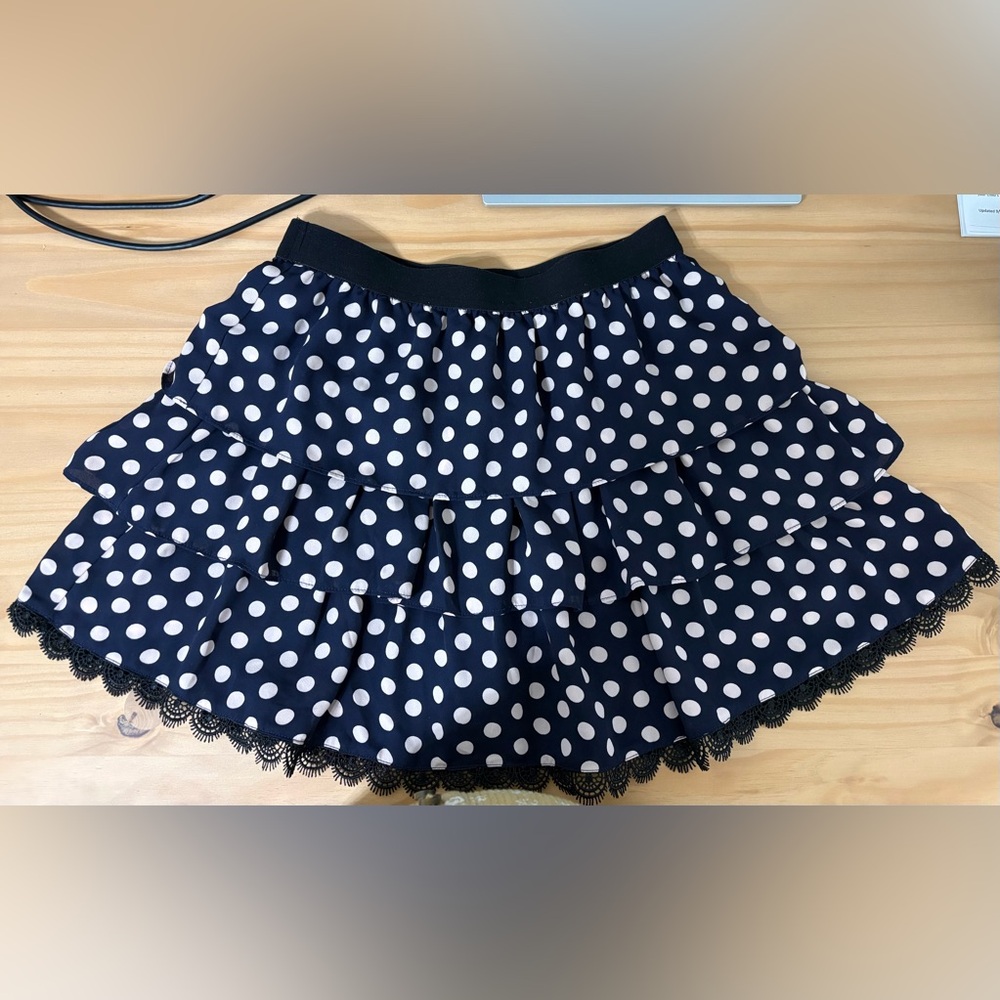Polka Dot Ruffle Skort (elastic waist band)